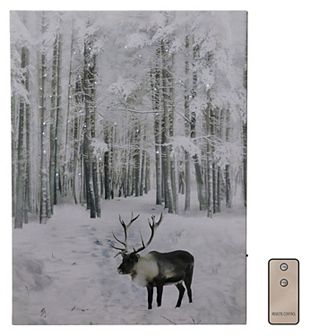 LumaBase LED Still Winter Night Lighted Wall Art