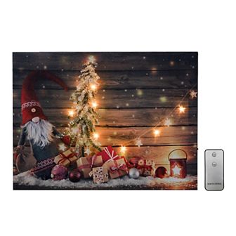 LumaBase LED Gnome For The Holidays Lighted Wall Art