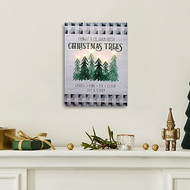 LumaBase Holiday Tree Farm Lighted Wall Art