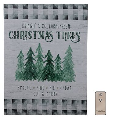 LumaBase Holiday Tree Farm Lighted Wall Art