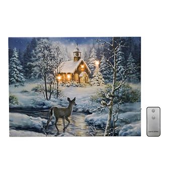 LumaBase Winter Woods Lighted Wall Art