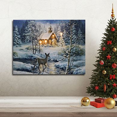 LumaBase Winter Woods Lighted Wall Art
