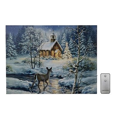 LumaBase Winter Woods Lighted Wall Art