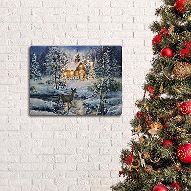LumaBase Winter Woods Lighted Wall Art