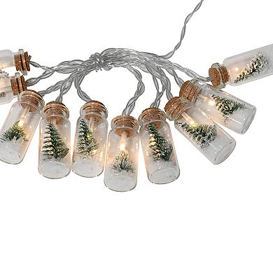 LumaBase Battery Operated Mini Glass Bottle Winter Scene String Lights