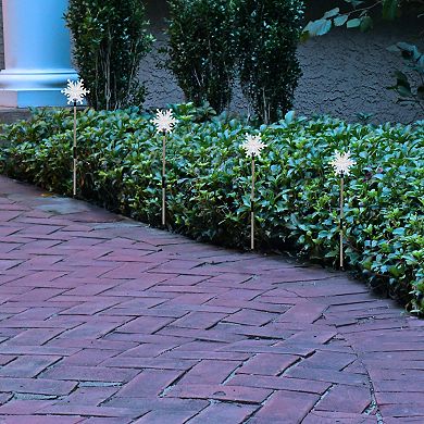 LumaBase Battery Operated Snowflake Yard Lights Set of 4