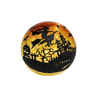 LumaBase Battery Operated Halloween Glass Globe Table Decor