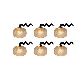 LumaBase 6-Pack LED Light-Up Mercury Glass Pumpkins