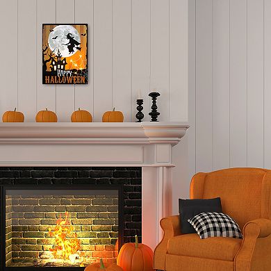 LumaBase Happy Halloween Witch Lighted Wall Art