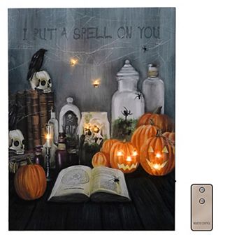 LumaBase LED Halloween Spell Lighted Wall Art