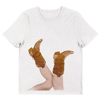 Juniors' Western Cowgirl Boots Graphic Tee
