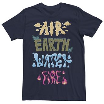 Disney / Pixar's Elemental Men's Four Elements Text Stack Graphic Tee