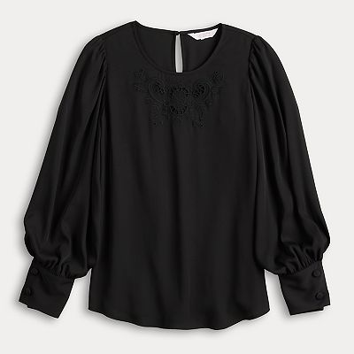 セール・キャンペーン Long Conrad Lauren LC Women's Puff Blouse Popover Sleeve トップス
