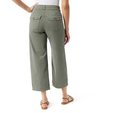 Petite Gloria Vanderbilt Shape Effect Pull-On Wide Leg Crop Pants