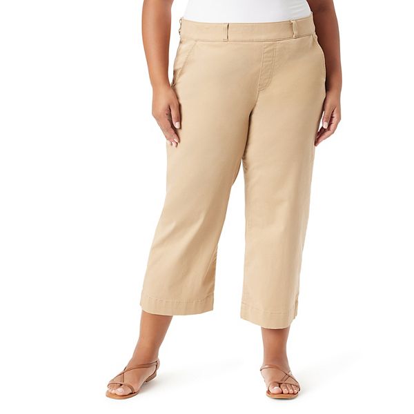 Plus Size Gloria Vanderbilt Shape Effect Pull-On Wide Leg Crop Pants