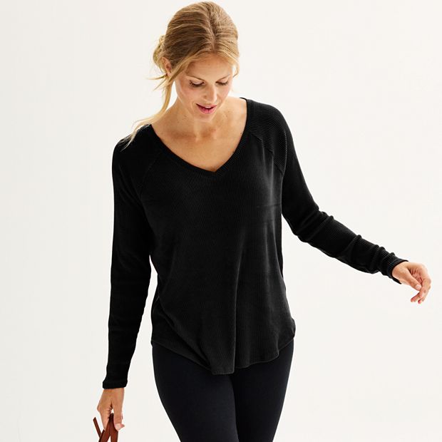 Women's Sonoma Goods For Life® Petite Super Soft Rib V-Neck Tunic