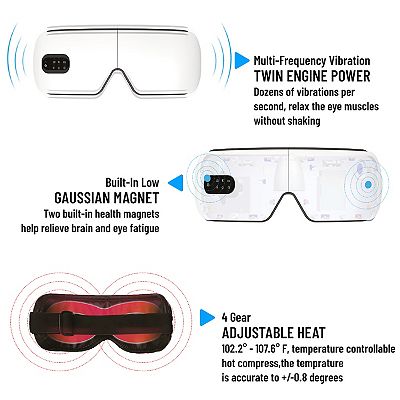 TRAKK Bluetooth Eye Massager with Heat & Vibration