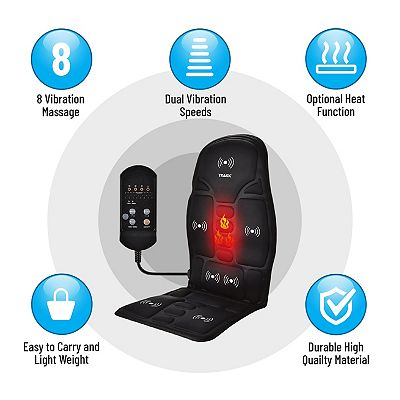 vibrating massage cushion Shiatsu Chair Massager with Vibration – Brookstone main image 0