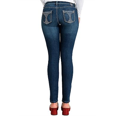 Angie Stud Bling Pocket Low Rise Skinny Jeans