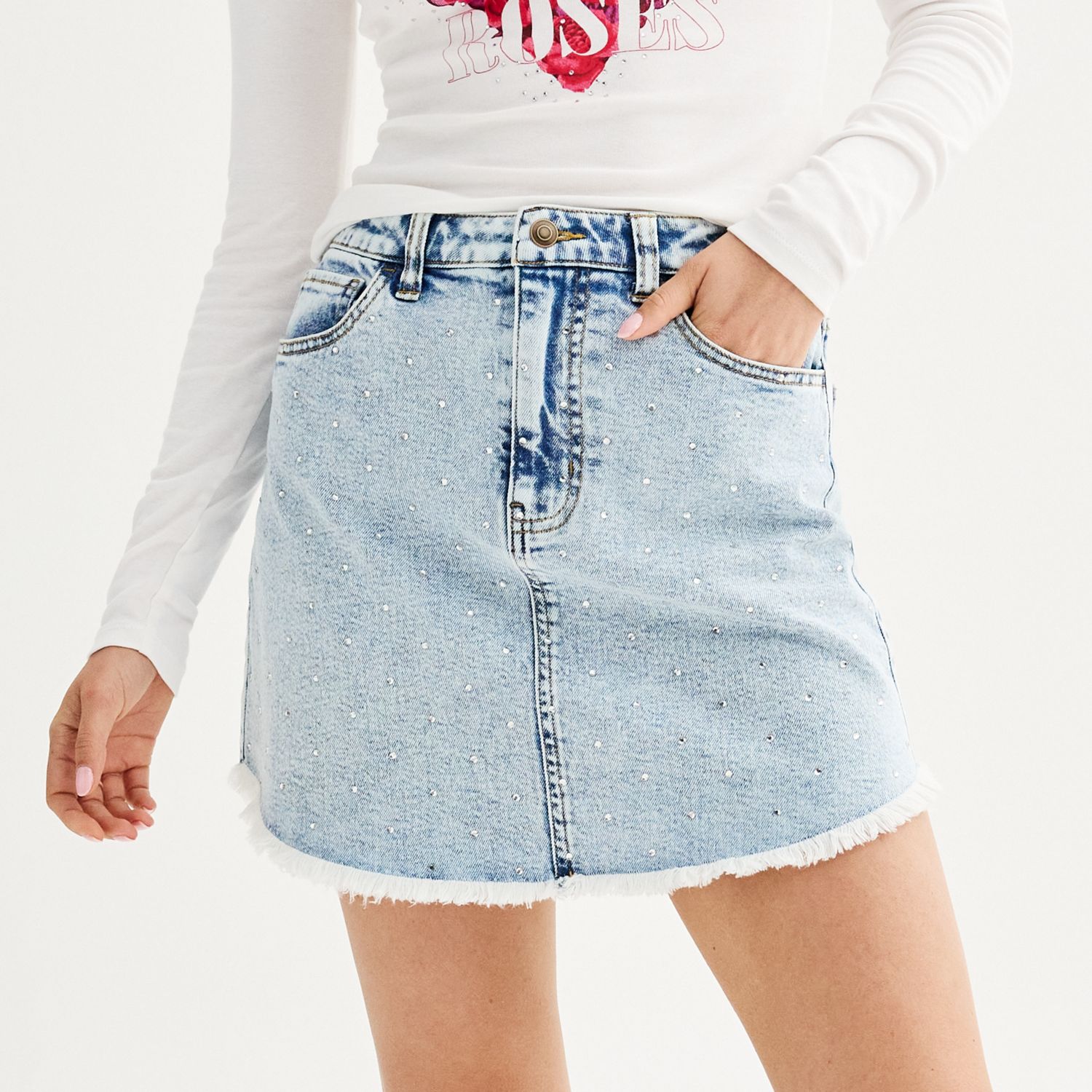 Mid length 2024 denim skirts kohls