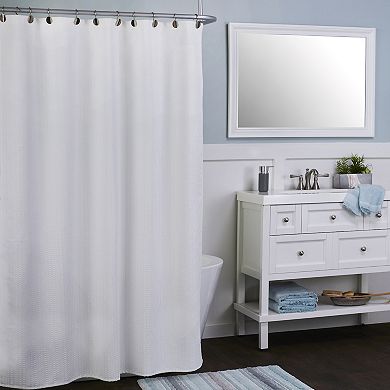 SKL Home Longborough White Woven Shower Curtain