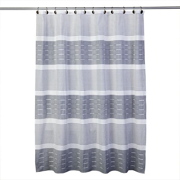 SKL Home Pleated Stripe Woven Shower Curtain