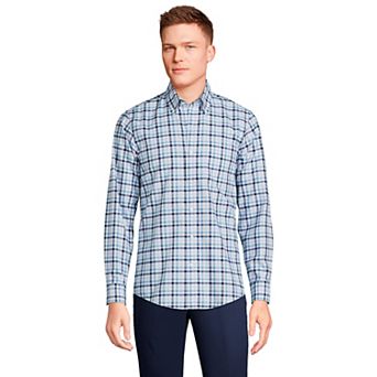 Men's Lands' End Tailored Fit No Iron Twill Long Sleeve Shirt