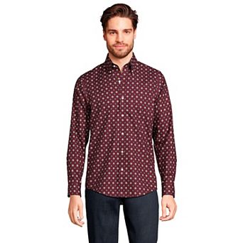 Men's Lands' End Tailored Fit No Iron Twill Long Sleeve Shirt