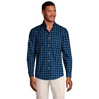 Men's Lands' End Tailored Fit No Iron Twill Long Sleeve Shirt