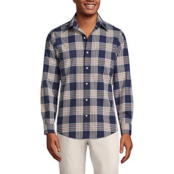 Men's Lands' End Tailored Fit No Iron Twill Long Sleeve Shirt