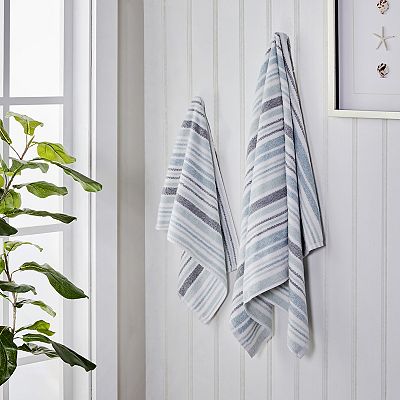 SKL Home Farmhouse Stripe Jacquard 2 Piece Hand Towel Set