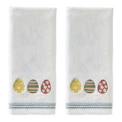 SKL Home Sea Drift 2 Piece Hand Towel Set, white, cotton