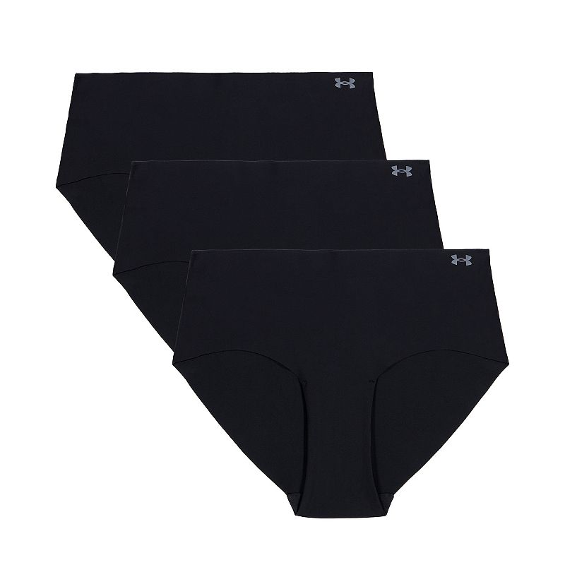 Women's Under Armour 3-pack Pure Stretch No-Show Hipster Panty, Size: XS, Black