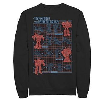 Men's Transformers How To Transform Schematic Graphic Fleece