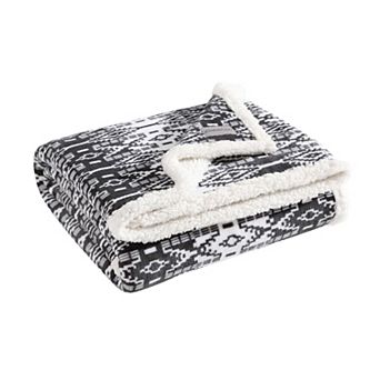 Eddie Bauer San Juan Print & Sherpa Reversible Throw Blanket