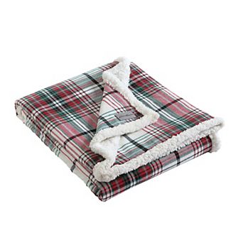 Eddie Bauer Montlake Plaid & Sherpa Reversible Throw Blanket