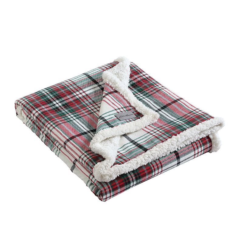 50"x60" Montlake Plaid Reversible Throw Blanket Red - Eddie Bauer: Cozy Cotton Flannel, Ideal for Travel
