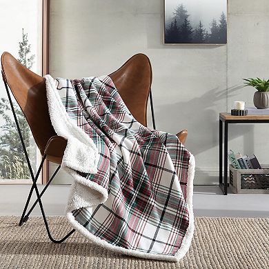 Eddie Bauer Montlake Plaid & Sherpa Reversible Throw Blanket