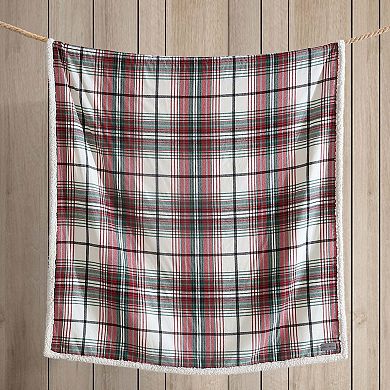 Eddie Bauer Montlake Plaid & Sherpa Reversible Throw Blanket