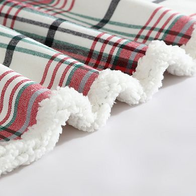 Eddie Bauer Montlake Plaid & Sherpa Reversible Throw Blanket