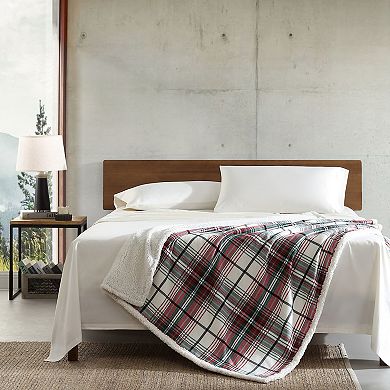 Eddie Bauer Montlake Plaid & Sherpa Reversible Throw Blanket