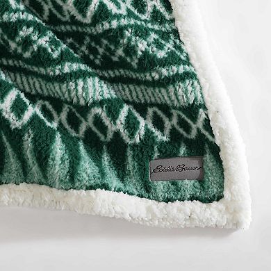 Eddie Bauer Alpine Fair Isle Sherpa Reversible Throw Blanket