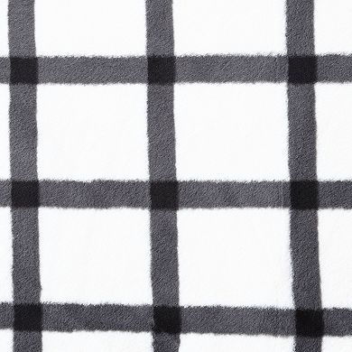 Eddie Bauer Bunkhouse Plaid Gray Faux Fur Throw Blanket & Pillow 2-Piece Set