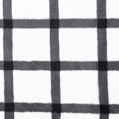 Eddie Bauer Bunkhouse Plaid Gray Faux Fur Throw Blanket