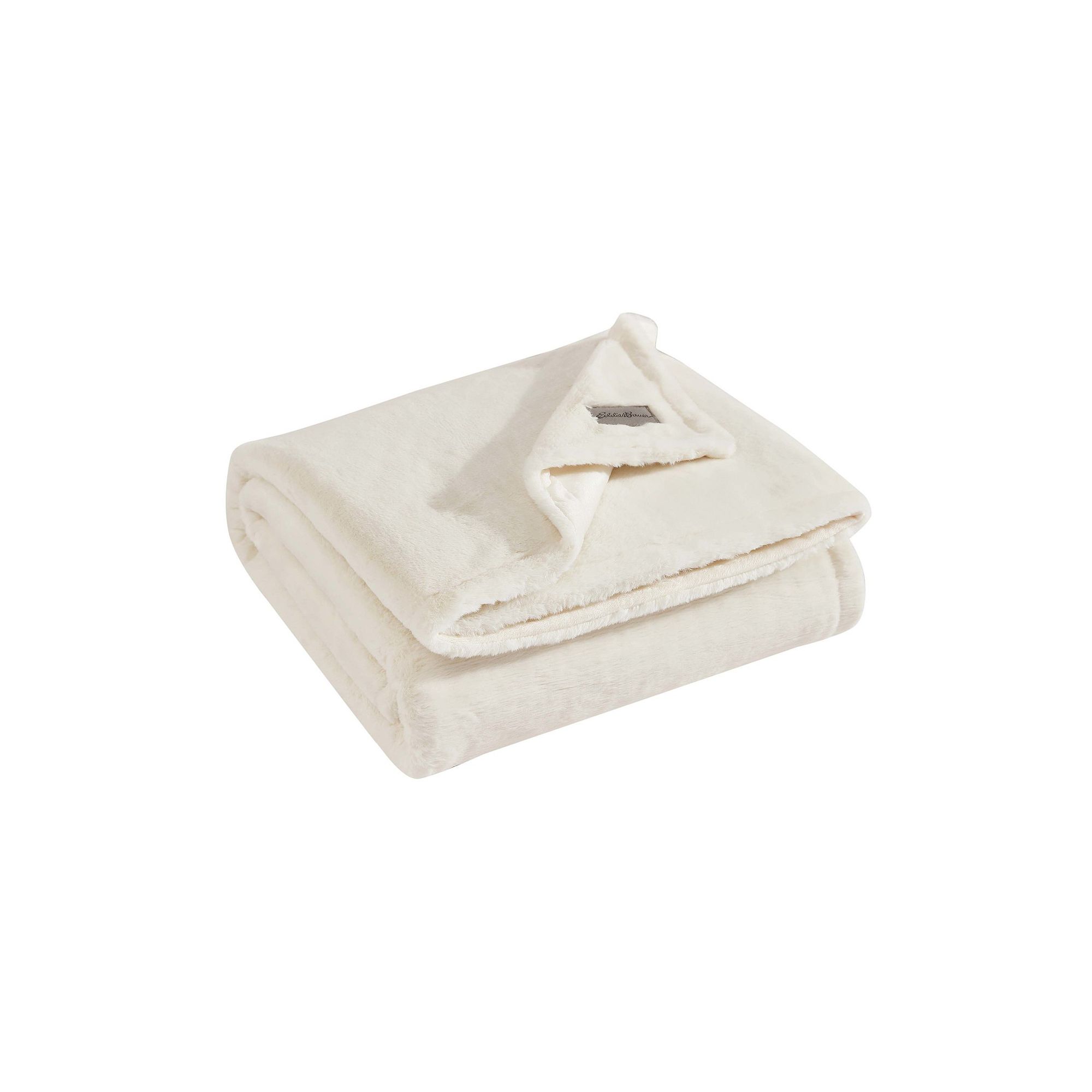 Eddie Bauer EB Faux Fur Natural Throw Blanket, Beige Khaki