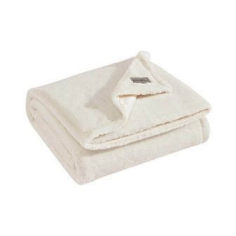 Eddie Bauer EB Faux Fur Natural Throw Blanket