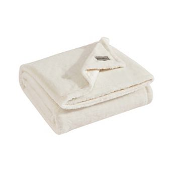 Eddie Bauer EB Faux Fur Natural Throw Blanket