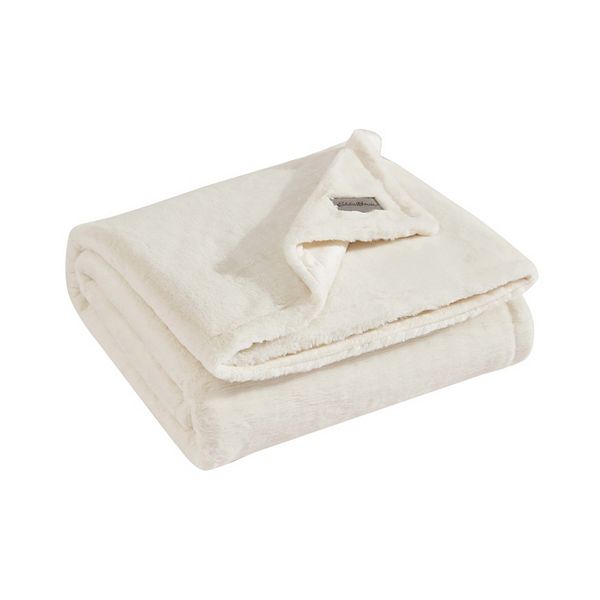 Eddie Bauer EB Faux Fur Natural Throw Blanket