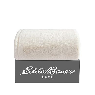 Eddie Bauer EB Faux Fur Natural Throw Blanket