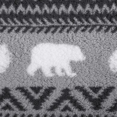 Eddie Bauer Woodland Fair Isle Reversible Sherpa Throw Blanket